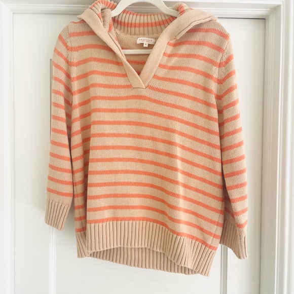 NEW $295 Demy Lee "Leigh" Striped Cotton Polo Sweater - Picture 10 of 13